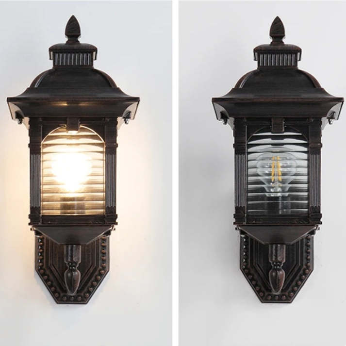 Antique Glass Outdoor Wall Lamp