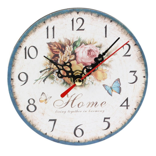 Floral Butterfly Wall Clock