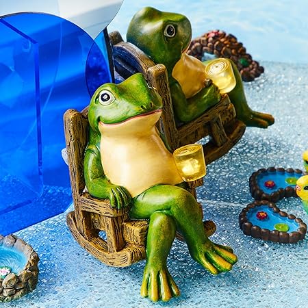 Glowing Garden Frog Statue