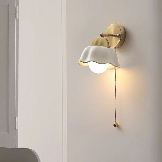 Retro French White Flower Wall Light