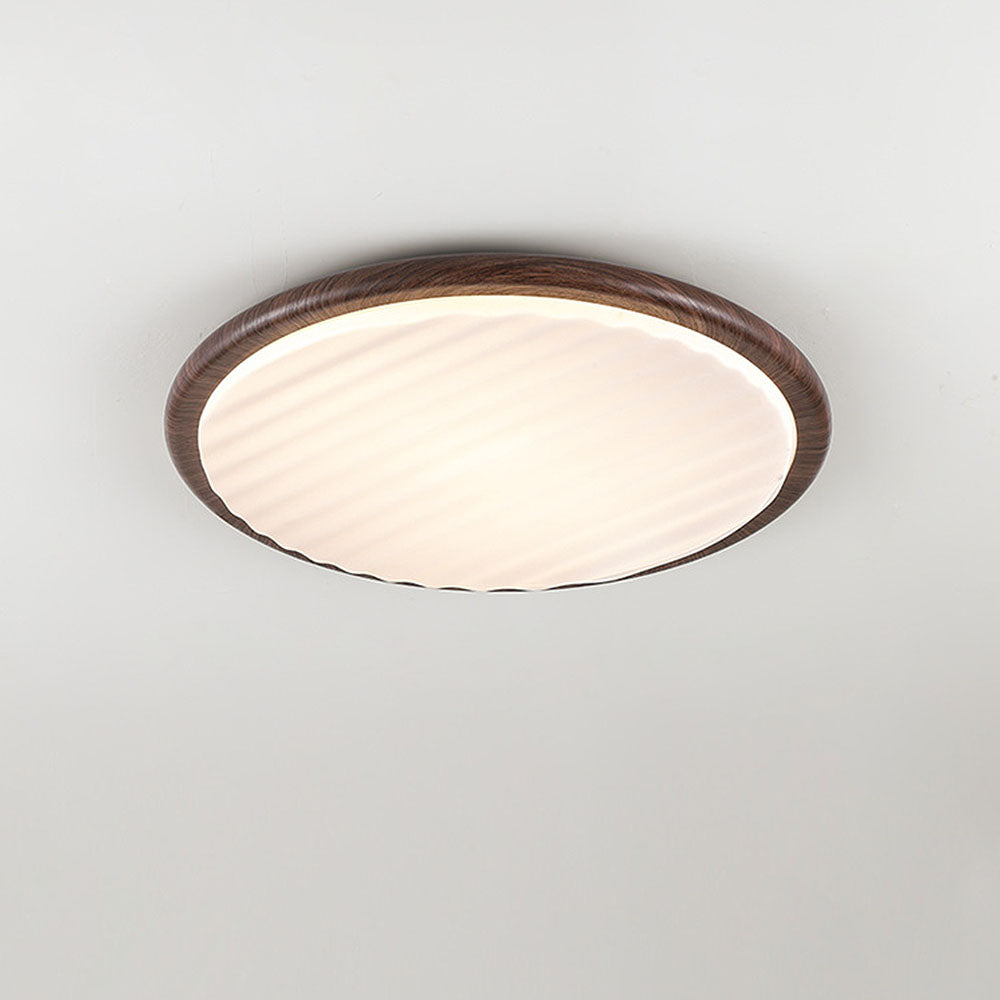 Round Wood Folding LED Bedroom Ceiling Light