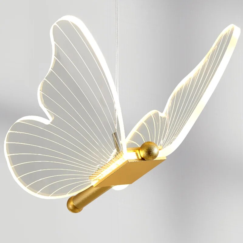 Pendant light in the shape of a butterfly