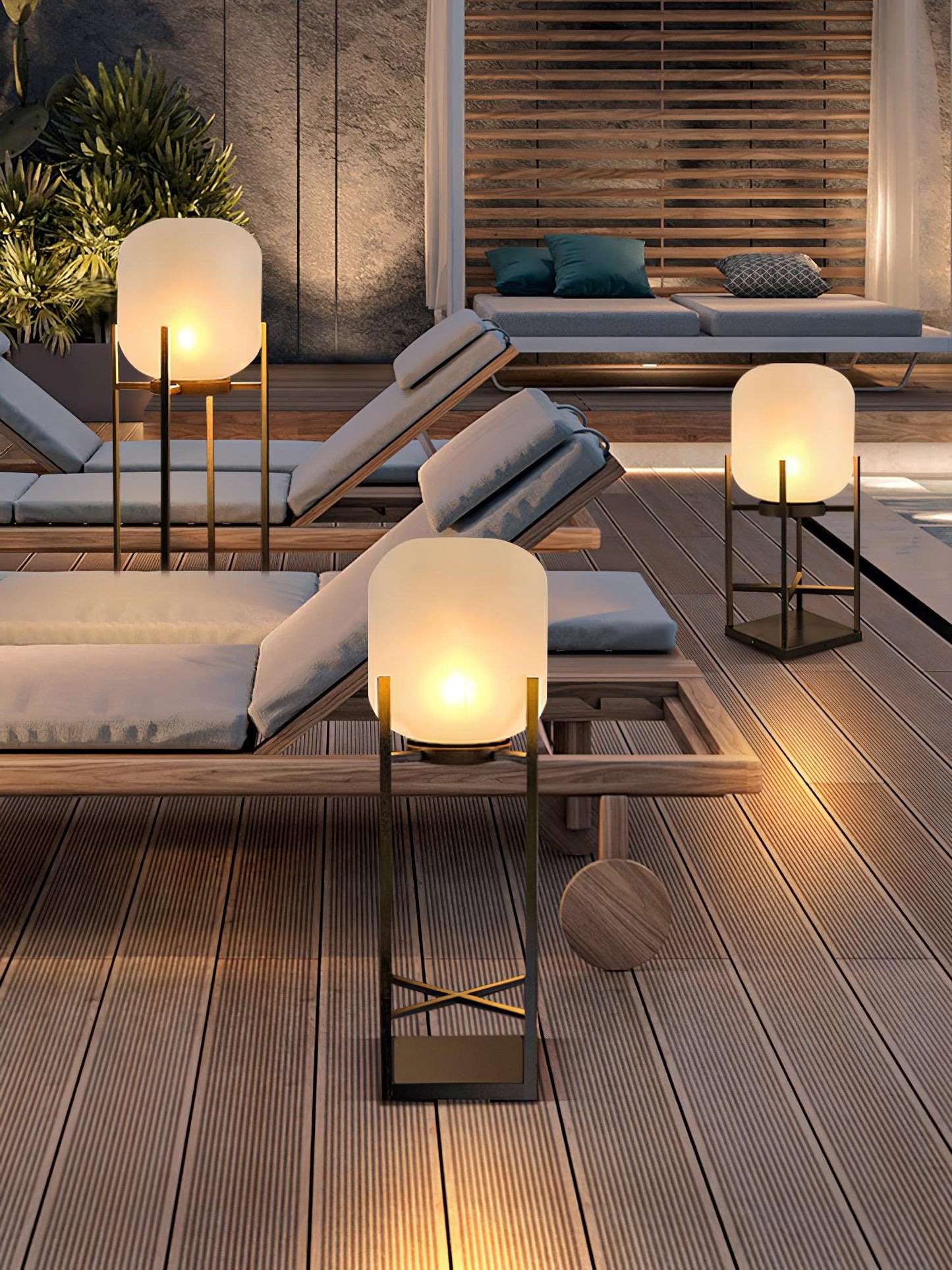 Solar floor lamp lantern for outdoors