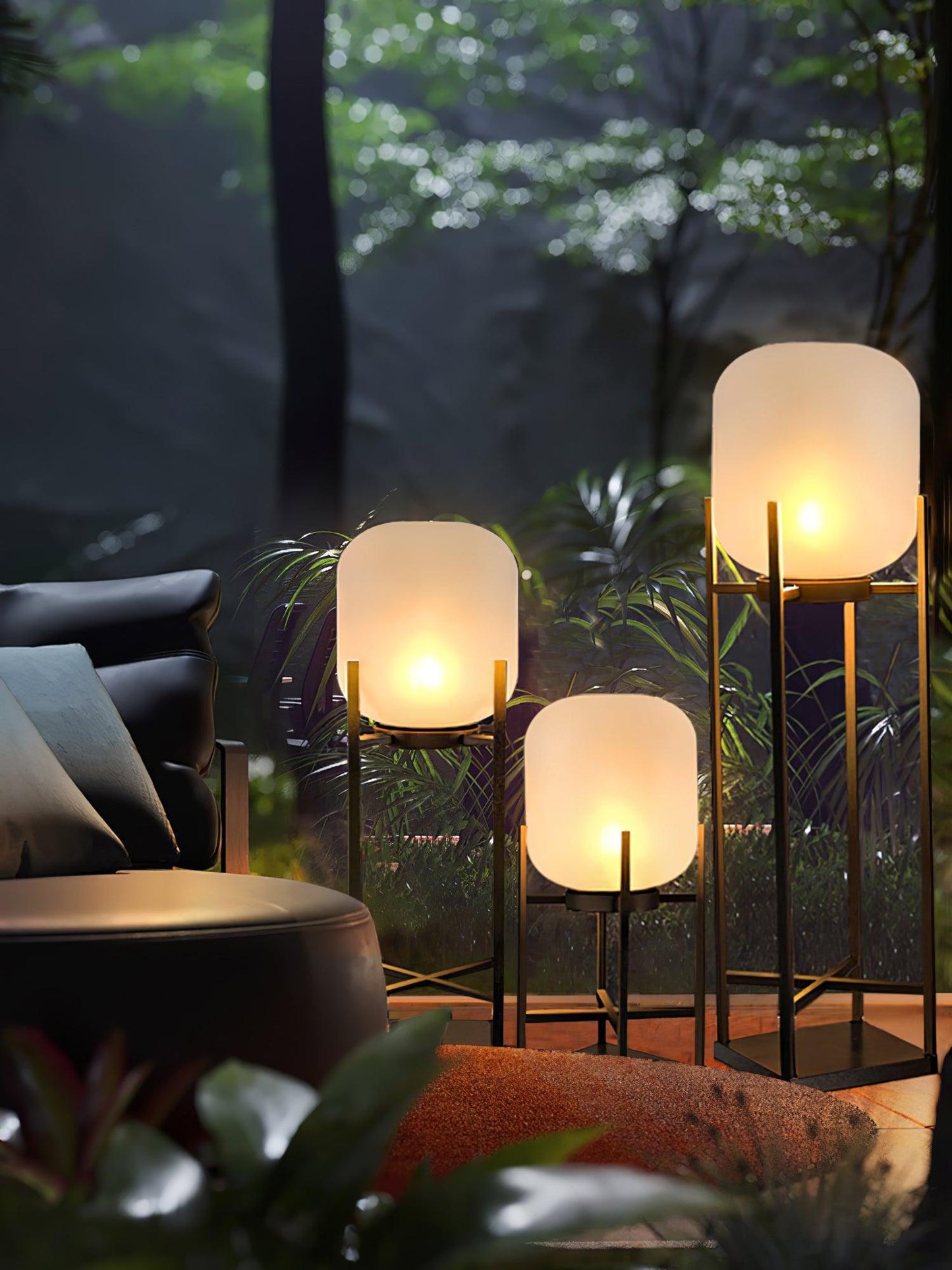 Solar floor lamp lantern for outdoors