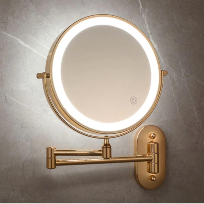 Golden Wall Folding Makeup Mirror