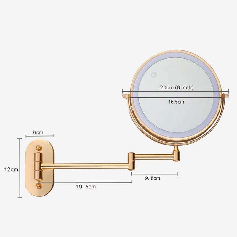Golden Wall Folding Makeup Mirror
