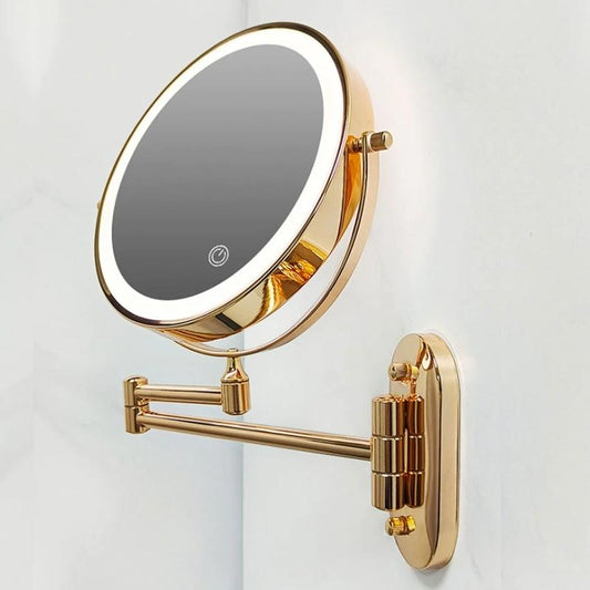 Golden Wall Folding Makeup Mirror