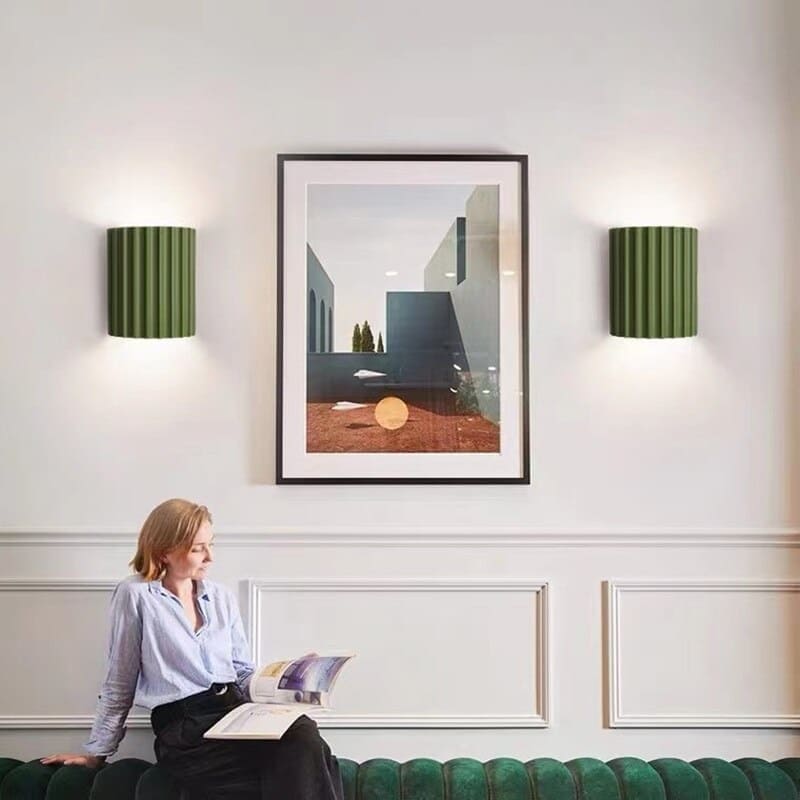 Modern Semi-circular Resin Sconce for Living Room