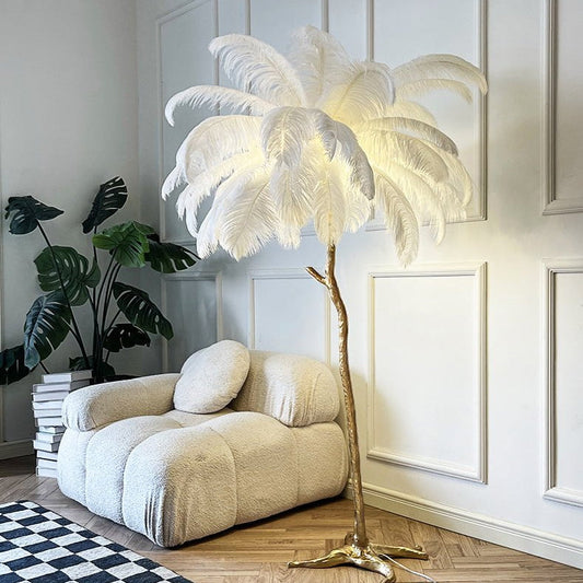 Ostrich Feather Floor Lamp