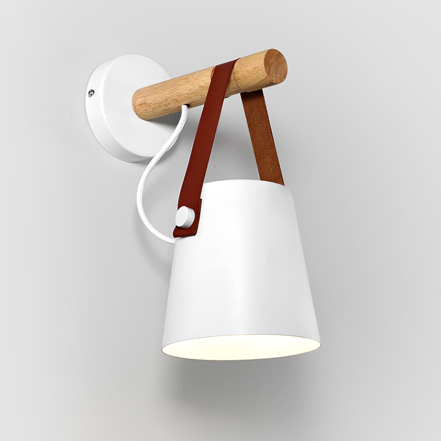 Conical Wall Light Made of Wood