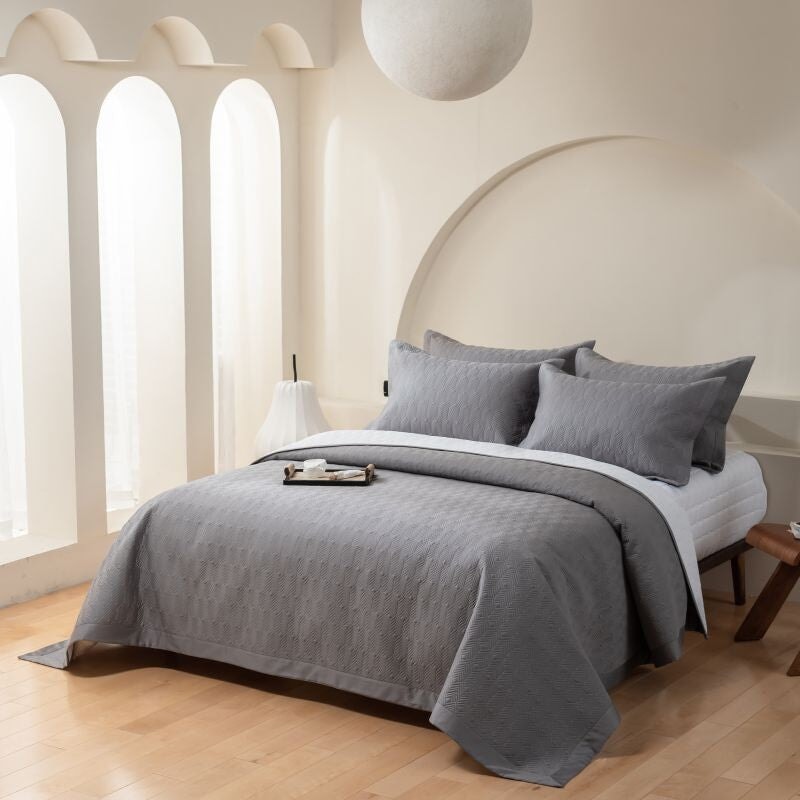 Herringbone Harmony 3 Piece Bedspread Set