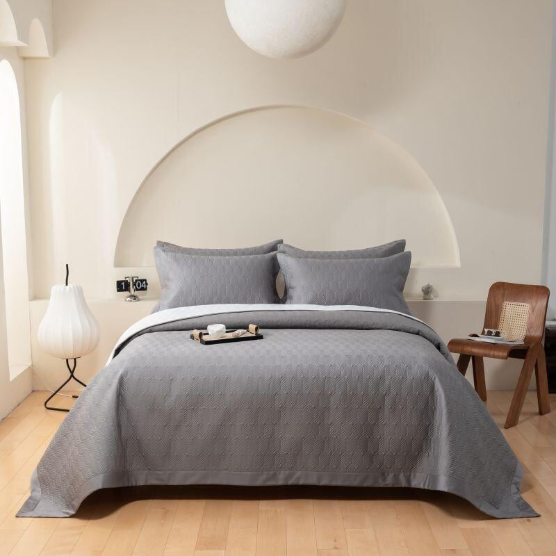 Herringbone Harmony 3 Piece Bedspread Set