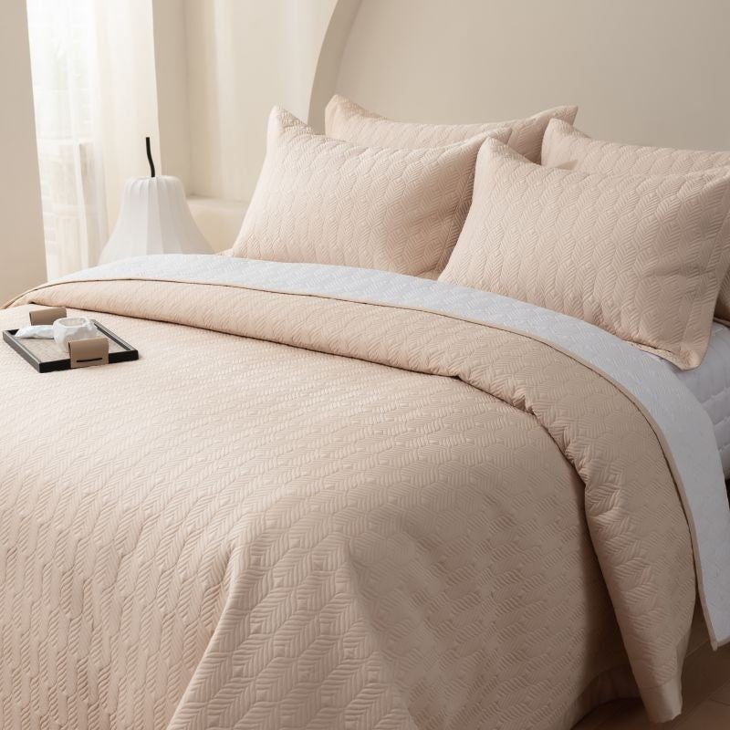 Herringbone Harmony 3 Piece Bedspread Set