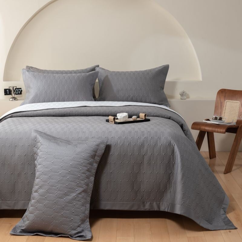 Herringbone Harmony 3 Piece Bedspread Set