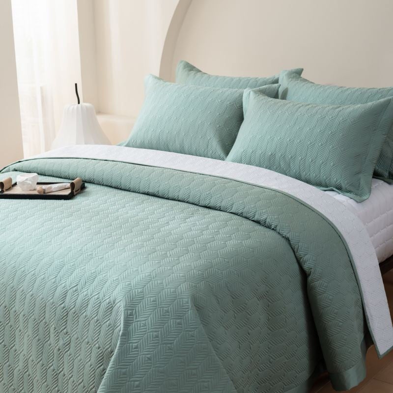 Herringbone Harmony 3 Piece Bedspread Set