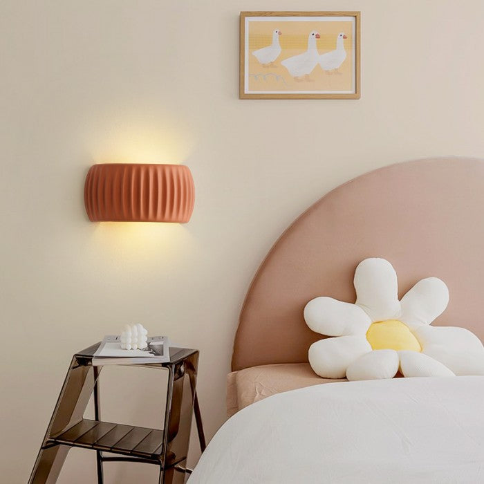 Modern Art Deco resin ribbed wall light