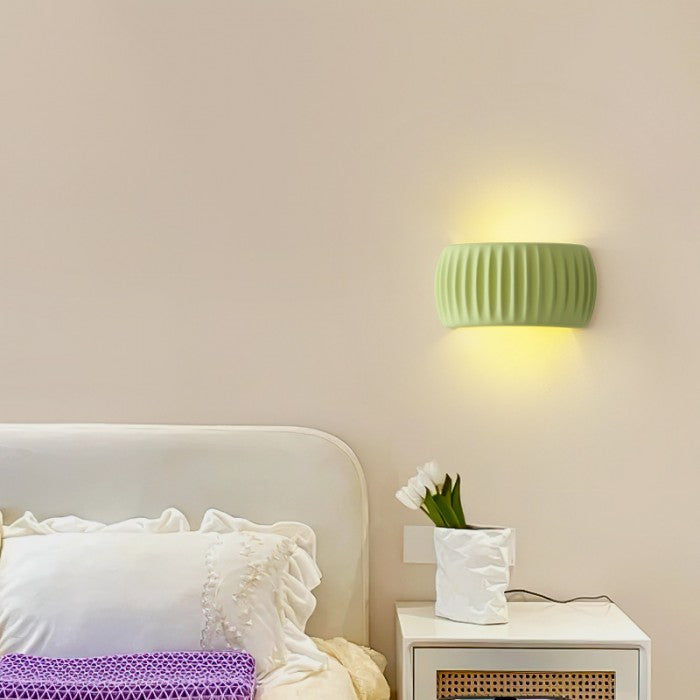 Modern Art Deco resin ribbed wall light