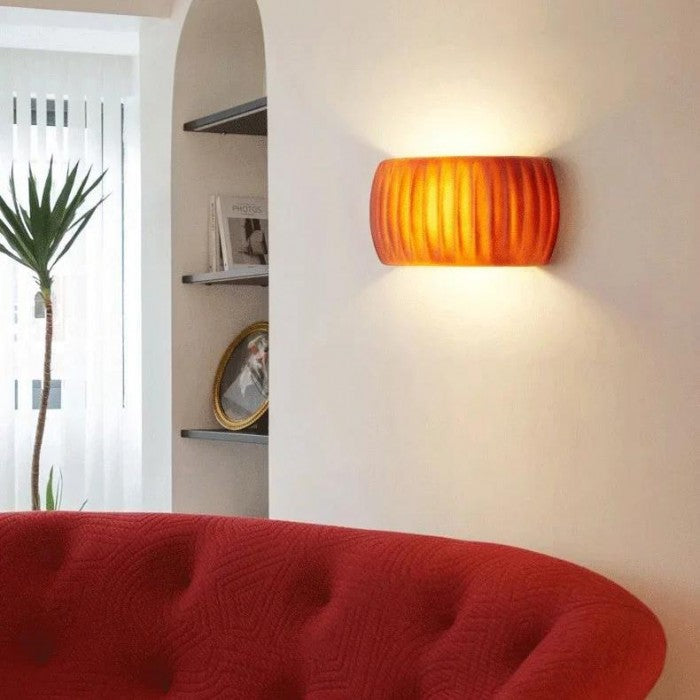 Modern Art Deco resin ribbed wall light