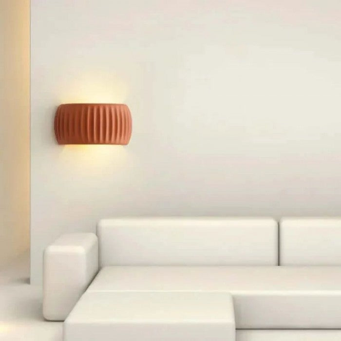 Modern Art Deco resin ribbed wall light