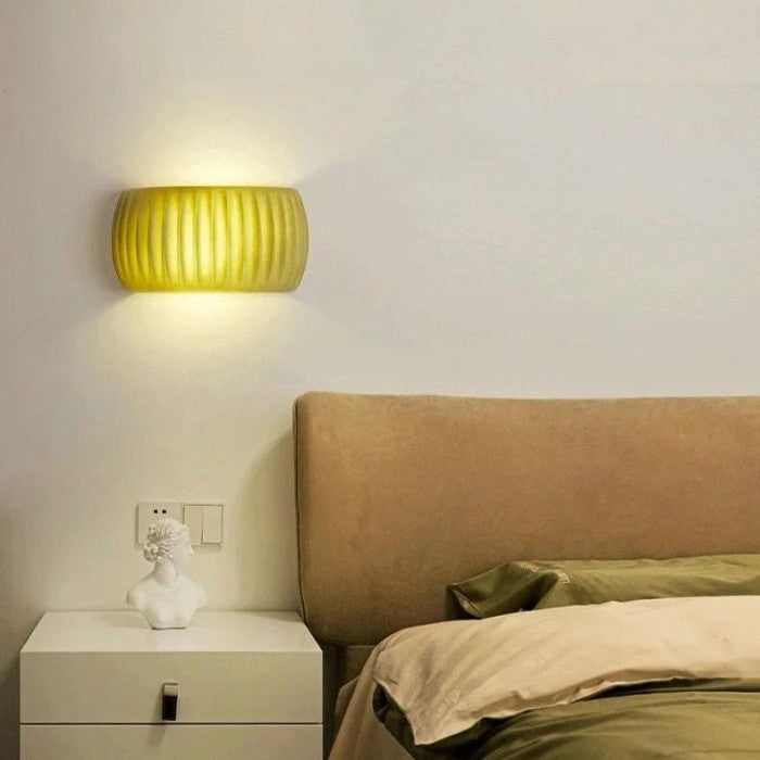Modern Art Deco resin ribbed wall light