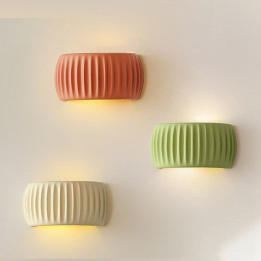 Modern Art Deco resin ribbed wall light