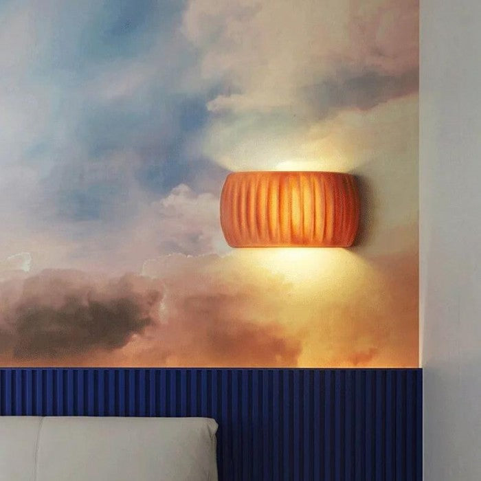 Modern Art Deco resin ribbed wall light