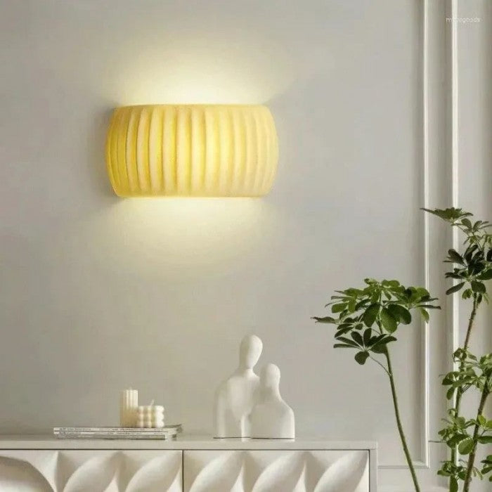 Modern Art Deco resin ribbed wall light