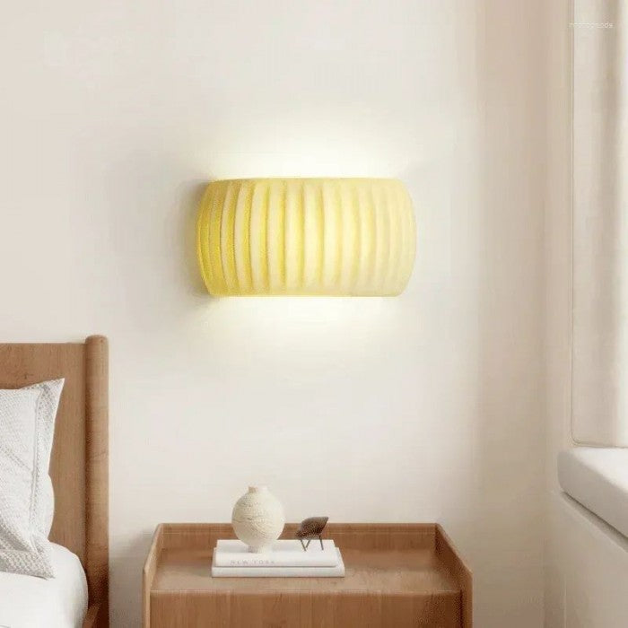 Modern Art Deco resin ribbed wall light