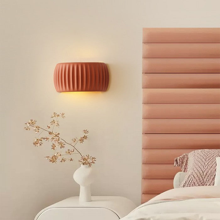 Modern Art Deco resin ribbed wall light