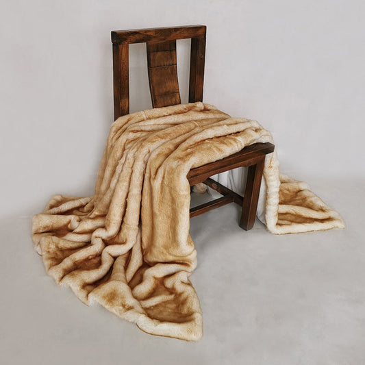 Gold & Silver Faux Fur Blanket